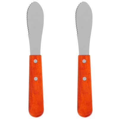 SHERCHPRY 2pcs Creamcheese Butter Straight Spreader Butter Spatula Sandwich Cutting Machine Scraper Wooden Handle Small Tools Bamboo Icing Spatula Smoother Cream