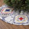 48 Inches Christmas Tree Skirt, Abstract Modern Geometric Tree Skirt for Xmas Holiday Merry Christmas Party Decorations Xmas Tree Mat Ornaments Boho Art Lines Lattice view 2