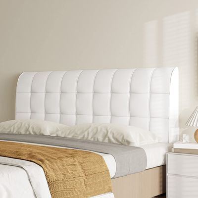ZZYK Velvet Headboard Pillow Bed Headboard Upholstered Oversized 10Cm Thickness Bedside Lumbar Support Cushion Headboard Backrest with Removable Cover,White,No Headboard 78.7"