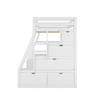 DEINPPA Loft Bed with Desk and Storage, Twin Size Loft Bed with Drawers and Stairs, Wooden Loft Bed for Kids Teens Boys Girls, Bed Desk Combo, No Box Spring Needed-White view 4