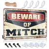 Abipuir Funny Metal Tin Sign for Bar Beware of Mitch Tin Sign Funny Signs for Bar Bar Mirrors for Man Cave (Size : 20X30CM) view 1
