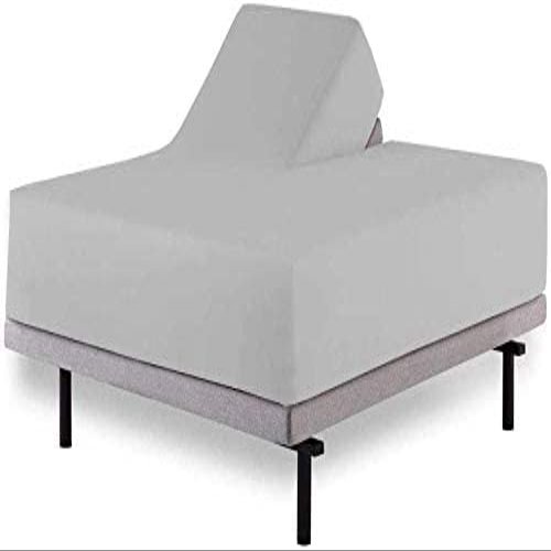 Top Split Cal King Fitted Sheet for Adjustable beds, 100% Cotton 600 TC, 30" Deep Pocket- 1 PC Half Split Fitted Sheet Only Split Down 34 inches from The Top, Light Grey Solid - Split Cal King Size