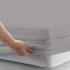 Top Split Cal King Fitted Sheet for Adjustable beds, 100% Cotton 600 TC, 30" Deep Pocket- 1 PC Half Split Fitted Sheet Only Split Down 34 inches from The Top, Light Grey Solid - Split Cal King Size view 2