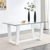 LKTART 63''Rectangular Galss Modern Dining Table 0.32" Tempered Glass Tabletop for Kitchen Dining Room Meeting Room Banquet Hall (no Chair) view 1