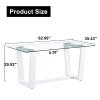 LKTART 63''Rectangular Galss Modern Dining Table 0.32" Tempered Glass Tabletop for Kitchen Dining Room Meeting Room Banquet Hall (no Chair) view 2