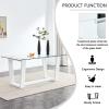 LKTART 63''Rectangular Galss Modern Dining Table 0.32" Tempered Glass Tabletop for Kitchen Dining Room Meeting Room Banquet Hall (no Chair) view 4