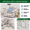 CRFATOP 2 Piece Floral Soft Chair Covers for Dogs Stretch Armchair Cover Slipcovers for 1 Seater Chair Slip Cover Washable Sofa Furniture Covers with 1 Individual Cushion Covers,(Small,34) view 4