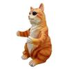 1 Set Of Orange Tabby Cat Hugging Spice Salt Pepper Shakers Holder 8.25"H view 4