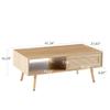 41.34" Rattan Coffee Table, Sliding Door for Storage, Solid Wood Legs, Modern Table for Living Room Natural view 4
