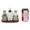 1 Set Of French Chef With Flaming Double Cauldron Pots Salt & Pepper Shakers Holder view 4