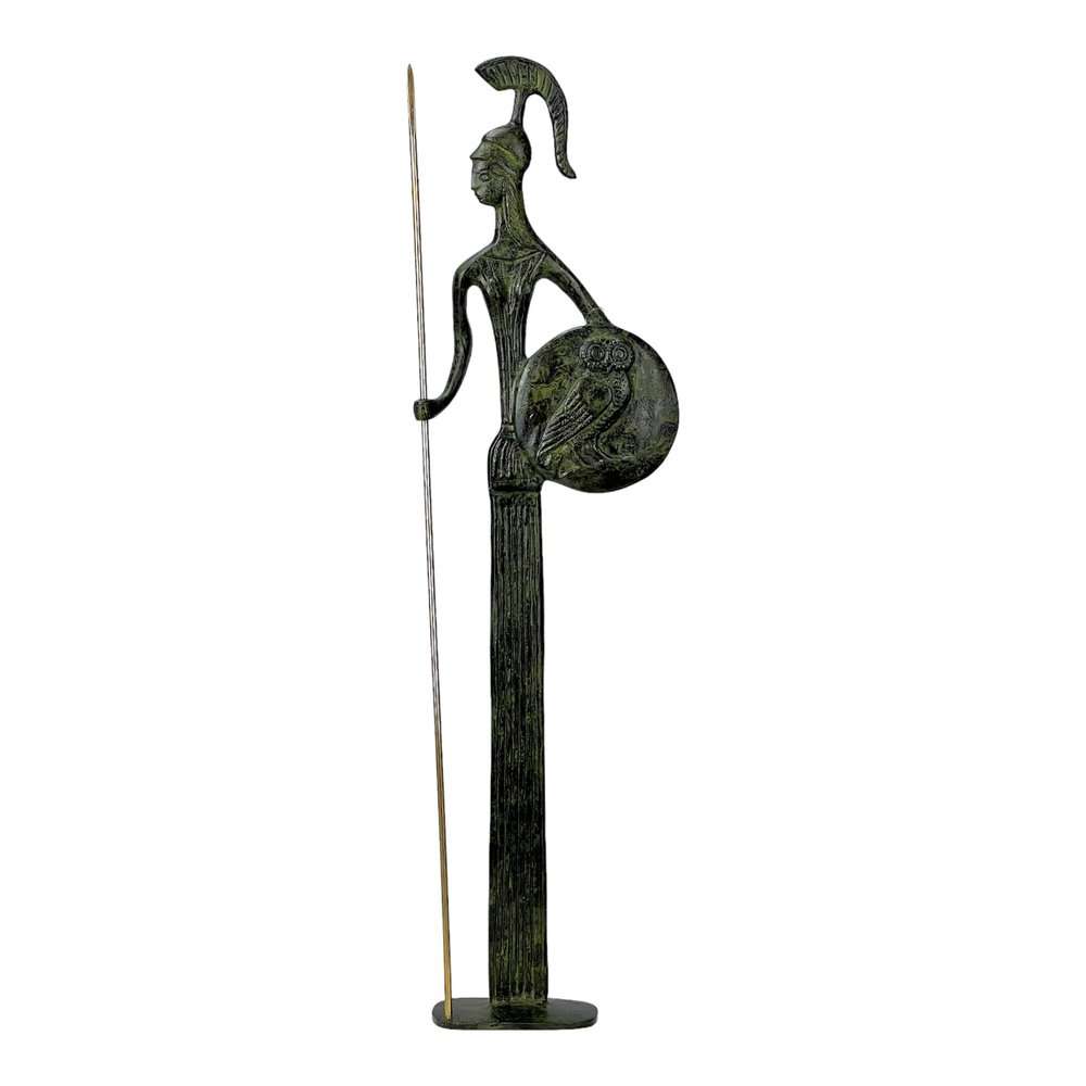 Athena Minerva Greek Roman Goddess Real Bronze Metal Art Statue Sculpture