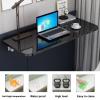 Folding Wall-Mounted Drop-Leaf Table, 0.7" Thick Heavy Duty Laundry Folding Table, Stable Sturdy Wall Table For Small Spaces Laundry Room, Kitchen & Dining Room ( Color : White , Size : 47.2*16in(120* view 3