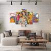 5 Panels Creative Pop Art Colorful Graffiti Framed Wall Art for Living Room Bedroom Modern Home Office Art Canvas Paintings Framed Easy to Hang-60x40 inches view 3