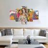 5 Panels Creative Pop Art Colorful Graffiti Framed Wall Art for Living Room Bedroom Modern Home Office Art Canvas Paintings Framed Easy to Hang-60x40 inches view 4