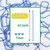 ZZYFGH 33'' 7mm Metallic Blue Bead Necklace Bulk, Mardi Gras Round Beaded Necklaces for Party Favors Costume Necklace (12 Pcs) view 2