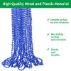 ZZYFGH 33'' 7mm Metallic Blue Bead Necklace Bulk, Mardi Gras Round Beaded Necklaces for Party Favors Costume Necklace (12 Pcs) view 3