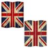 Benjara Alfie 71 Inch Folding Screen Room Divider, Union Jack Printing, 4 Panels, Red, White, Blue view 3