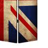 Benjara Alfie 71 Inch Folding Screen Room Divider, Union Jack Printing, 4 Panels, Red, White, Blue view 4