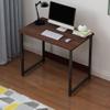 KWOKING Wooden Rectangular Writing Desk Bedroom Office Desk with Metal Legs Computer Desk Desktop Table Simple Economical Student Home Rental Writing Desk Bookshelf Walnut 31.5" L x 14.5" W x 29" H view 1
