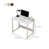 KWOKING Wooden Rectangular Writing Desk Bedroom Office Desk with Metal Legs Computer Desk Desktop Table Simple Economical Student Home Rental Writing Desk Bookshelf Walnut 31.5" L x 14.5" W x 29" H view 2