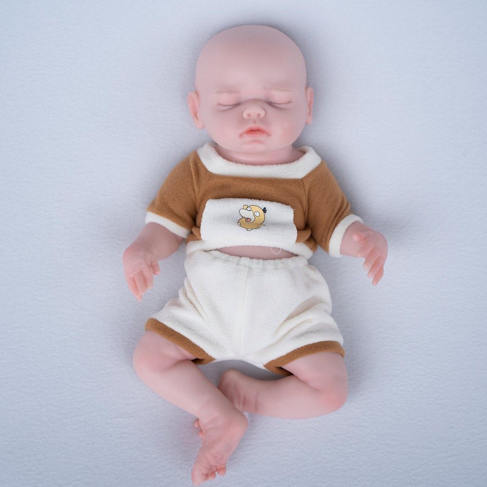 AISITE Full Silicone Baby Doll Girl  16 Inch Realistic Platinum Silicone Reborn Baby Doll for Christmas and Birthday Gift (16 inch Girl Painted A)