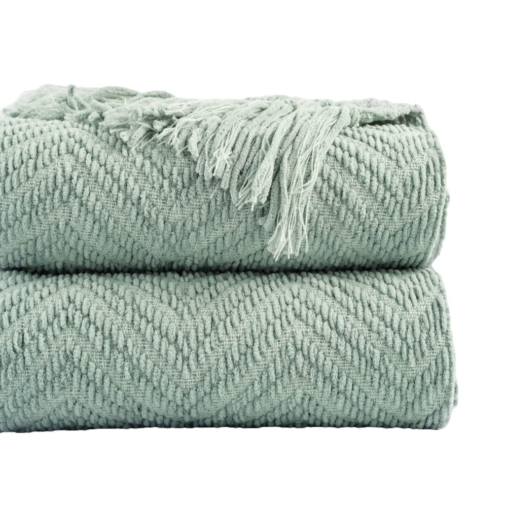 BATTILO HOME Sage Green Throw Blanket for Couch, Knit Sage Throw Blanket Versatile for Couch, Super Soft Warm Spring Blanket for Bed Sofa, 50"x60"