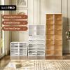 ANTBOX Shoe Organizer Storage Box, Portable Folding Shoe Rack For Closet With Magnetic Clear Door,Large Sneaker Cabinet Bins Sturdy Easy Assembly 8 Layers-16 Grids view 3