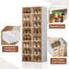 ANTBOX Shoe Organizer Storage Box, Portable Folding Shoe Rack For Closet With Magnetic Clear Door,Large Sneaker Cabinet Bins Sturdy Easy Assembly 8 Layers-16 Grids view 4