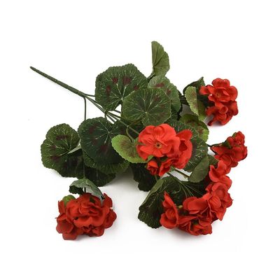 HXSCOO Artificial Geranium Silk Fake Flowers Red Pink Without Pot Flowers Plant Artificial Flower Office Wedding Decoration Home Decor (Color : Red)