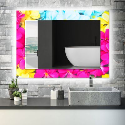 My Photostation.com Led Mirror with Tempered Glass 43 x 27.5''(Horizontal) Led Bathroom Mirror Wall Decor for Bedroom Makeup Mirror Entryway Decor-Illuminated Mirror Led Lighted Vanity Mirror 139