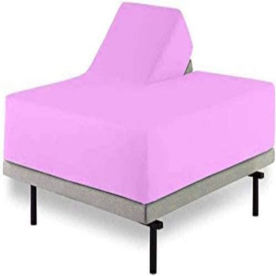Top Split Cal King Fitted Sheet for Adjustable beds, 100% Cotton 600 TC, 30" Deep Pocket- 1 PC Half Split Fitted Sheet Only Split Down 32 inches from The Top, Pink Solid - Split Cal King Size