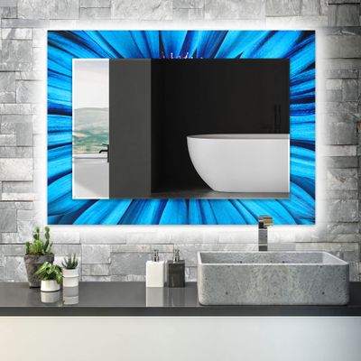 My Photostation.com Led Mirror with Tempered Glass 47 x 19''(Horizontal) Led Bathroom Mirror Wall Decor for Bedroom Makeup Mirror Entryway Decor-Illuminated Mirror Led Lighted Vanity Mirror 118
