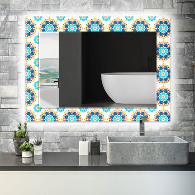 My Photostation.com Led Mirror with Tempered Glass 35.5 x 24''(Horizontal) Led Bathroom Mirror Wall Decor for Bedroom Makeup Mirror Entryway Decor-Illuminated Mirror Led Lighted Vanity Mirror 198