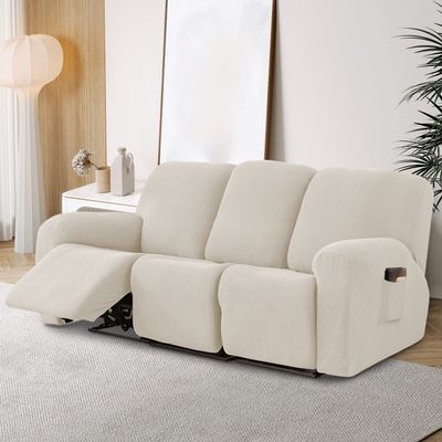1/2/3 Seater Stretch Recliner Sofa Cover Jacquard Recliner Sofa Cover Thicken Spandex Sofa Cover with Elastic Bottom Furniture Protector Jacquard Highly Elastic Washable Anti-Slip Four Seasons ( Color
