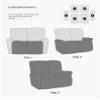 1/2/3 Seater Stretch Recliner Sofa Cover Jacquard Recliner Sofa Cover Thicken Spandex Sofa Cover with Elastic Bottom Furniture Protector Jacquard Highly Elastic Washable Anti-Slip Four Seasons ( Color view 3