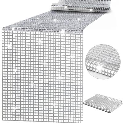 12 x 108 Inches Disco Party Table Runner Mirror Silver Table Cover 70s Disco Dance Party Birthday Party Supplies 80s Hip Hop Party Decoration and Supplies for Table (PD04-1)