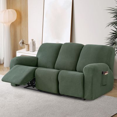 1/2/3 Seater Stretch Recliner Sofa Cover Jacquard Recliner Sofa Cover Thicken Spandex Sofa Cover with Elastic Bottom Furniture Protector Jacquard Highly Elastic Washable Anti-Slip Four Seasons ( Color