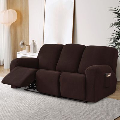 1/2/3 Seater Stretch Recliner Sofa Cover Jacquard Recliner Sofa Cover Thicken Spandex Sofa Cover with Elastic Bottom Furniture Protector Jacquard Highly Elastic Washable Anti-Slip Four Seasons ( Color