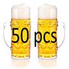16oz Clear Plastic Beer Mug with Handle PACK OF 50, Reusable, Dishwasher Safe, Plastic for Indoor/Outdoor Use view 1