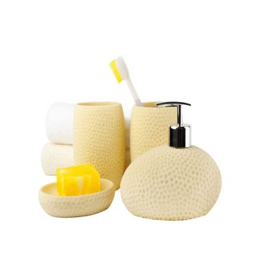 ATMRC Soap Dispenser Soap Dispenser Bathroom Accessories Set 4PCs Cute Lotion Dispenser for Bathroom (Multi Color) Soap Pump 450ml/15.2oz for Kitchen Bathroom (Color : Yellow)
