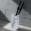 Fodalob Umbrella Stand, Metal Freestanding Square Metal Umbrella Holder Rack for Home Office Entryway with Water Tray and Hooks, Holds Umbrellas Canes Walking Stick, White view 4