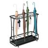 Fodalob Umbrella Racks, Black Metal Rectangular Umbrella Stand Holder with Drip Tray, Hooks for Entryway, Office, for Canes Walking Sticks Folding and Hiking Poles (Size : 18 Holes 10 Hooks) view 1