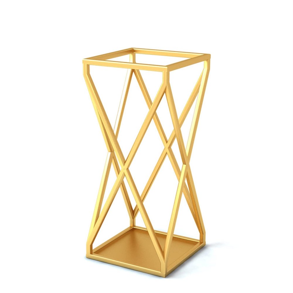 Fodalob Umbrella Rack Stand for Canes Walking Sticks Umbrellas, Metal Mesh, Gold, for Entryway, Commercial Freestanding Umbrella Holder, 25x25x58cm