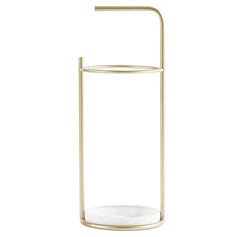 Fodalob Gold Umbrella Stand with Water Tray - Nordic Wrought Iron Umbrella Bucket for Home, Office, Entryway