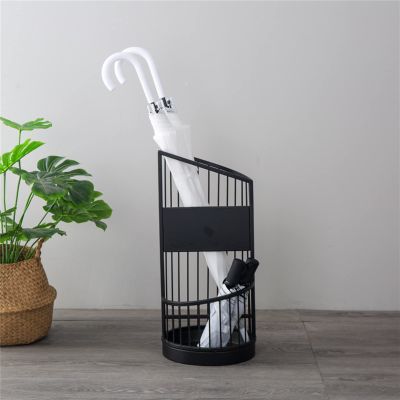 Fodalob Umbrella Stand Holder Metal Iron Umbrella Bucket for Hotel Bench Lobby Moisture - 3 Colors Commercial Freestanding Umbrella Holder (Color : Black, Size : 25x55cm)