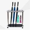 Fodalob Silver Umbrella Stand with Universal Wheel, Engineering Plastic Large Capacity Umbrella Bucket for Sticks and Folding Umbrellas, Commercial Freestanding Umbrella Holder (Size : 12 Holes) view 2