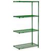 Nexel Poly-Green, 4 Tier, Wire Shelving Add-On Unit, 72"W x 14"D x 86"H view 1