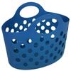 Basket with Handles 3 count Plastic Oval Carry Totes 12"x7"x7" (Dark Navy Blue) view 2