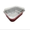 KitchenDance Disposable Aluminum Colored Baking Entree Nonstick Foil Pan Set with Lid - 8 x 5 Inches Heavy Rectangular Aluminum Cake Pans Perfect for Cakes and Casseroles, #A67P (25 Pack, Red) view 1