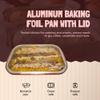 KitchenDance Disposable Aluminum Colored Baking Entree Nonstick Foil Pan Set with Lid - 8 x 5 Inches Heavy Rectangular Aluminum Cake Pans Perfect for Cakes and Casseroles, #A67P (25 Pack, Red) view 2